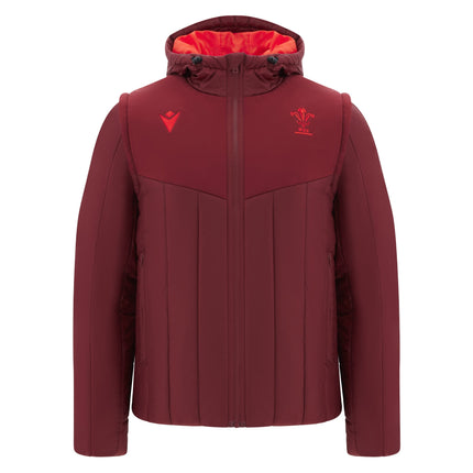 Macron Wales Rugby 25/26 Zip Off Sleeve Travel Bomber Jacket |Jackets | Macron WRU 25/26 | Absolute Rugby