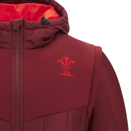 Macron Wales Rugby 25/26 Zip Off Sleeve Travel Bomber Jacket |Jackets | Macron WRU 25/26 | Absolute Rugby