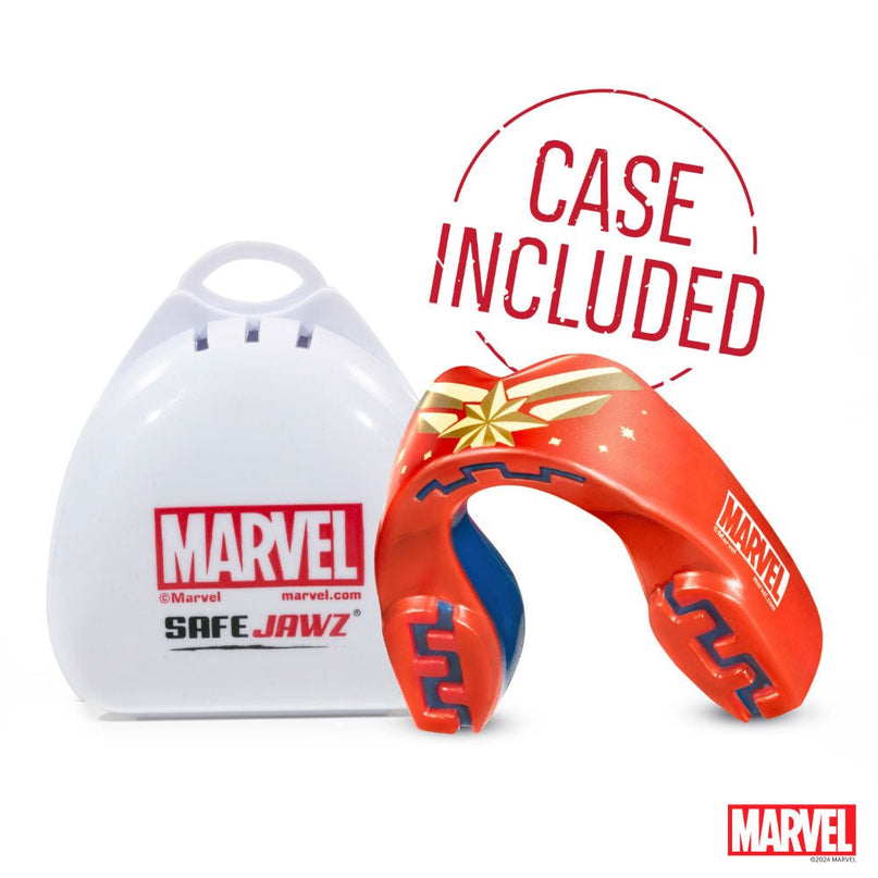 SafeJawz Marvel Captain Marvel Mouthguard Juniors |Mouthguard | SafeJawz | Absolute Rugby