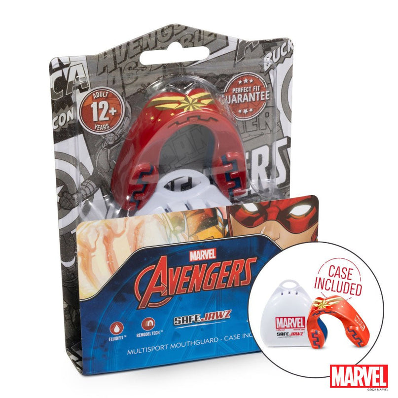 SafeJawz Marvel Captain Marvel Mouthguard Juniors |Mouthguard | SafeJawz | Absolute Rugby