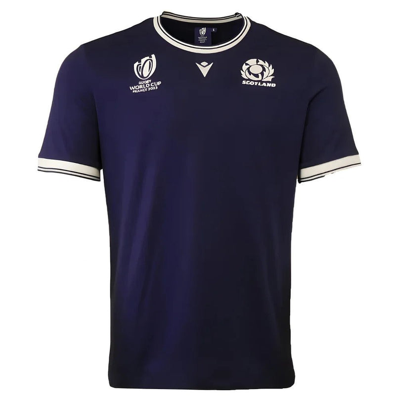 Scotland Mens RWC 2023 Cotton T-Shirt - Navy |Product - T-Shirt | Macron | Absolute Rugby