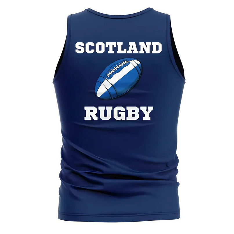 Scotland Rugby Ball Tank Top (Navy) |Product - T-Shirt | UKSoccershop | Absolute Rugby