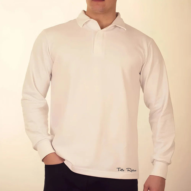 TOFFS Classic Retro White Long Sleeve Rugby Style Shirt |Product - Football Shirts | Toffs | Absolute Rugby