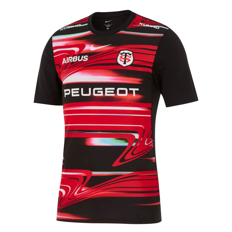 Toulouse Mens Nike Pre - Match Ss Top 25/26 |Training Jersey | Nike Toulouse 25/26 | Absolute Rugby