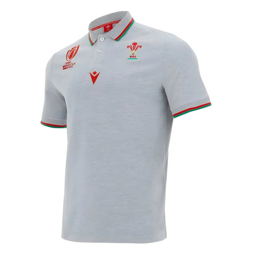 Wales RWC 2023 Cotton Polo Shirt (Grey) |Product - Polo Shirts | Macron | Absolute Rugby