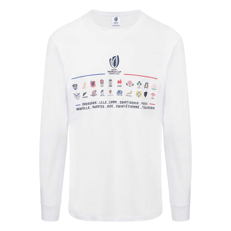 20 Unions L/S Stacked T-Shirt - White |T-Shirt | 20 Unions | Absolute Rugby