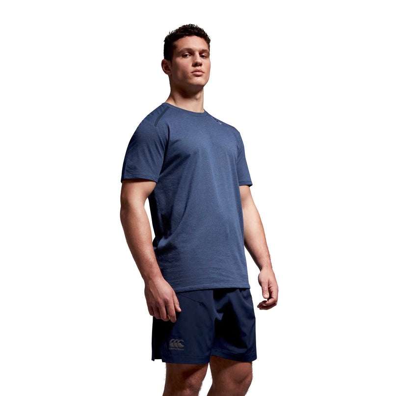 Canterbury Men's Poly Cotton Training T-Shirt - Blue |T-Shirt | Canterbury | Absolute Rugby