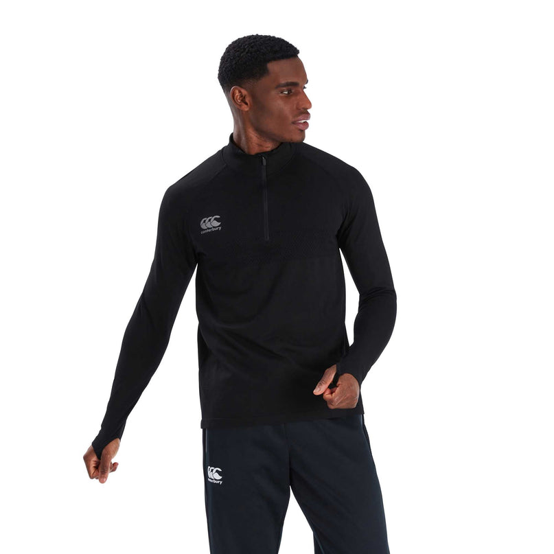 Canterbury Men's Seamless Top Layer - Black |Outerwear | Canterbury | Absolute Rugby