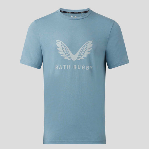Castore Men's Bath Rugby Cotton Logo T-Shirt 23/24 - Blue |T-Shirt | Castore Bath | Absolute Rugby