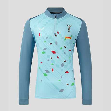 Castore Men's Harlequins Rugby Training 1/4 Zip Top 23/24 - Blue |Outerwear | Castore Harlequins | Absolute Rugby
