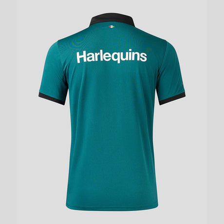 Castore Men's Harlequins Rugby Travel Polo Shirt 23/24 - Green |Polo Shirt | Castore Harlequins | Absolute Rugby