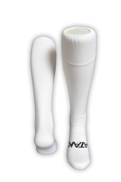 Atak Sports Shox Mid Length Grip Socks White