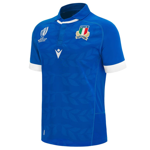 Macron Men's Italy Rugby World Cup 2023 Replica Home Jersey - Blue |RWC2023 Replica Shirt | FIR Macron RWC2023 | Absolute Rugby
