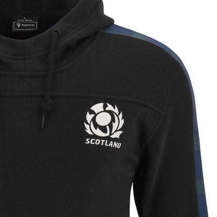 Macron Men's Scotland Rugby Travel Pullover Hoody 23/24 - Black |Hoody | SRU Macron 23/24 | Absolute Rugby