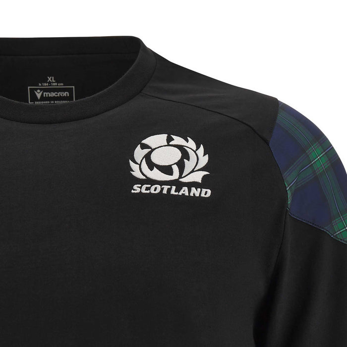 Macron Men's Scotland Rugby Travel T-Shirt 23 / 24 - Black | | SRU Macron 23/24 | Absolute Rugby