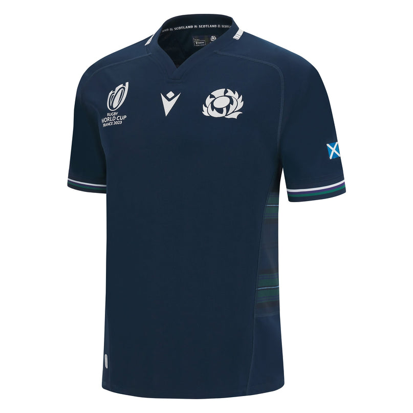 Macron Men's Scotland Rugby World Cup 2023 Home Replica Jersey - Navy |RWC2023 Replica Shirt | SRU Macron RWC2023 | Absolute Rugby