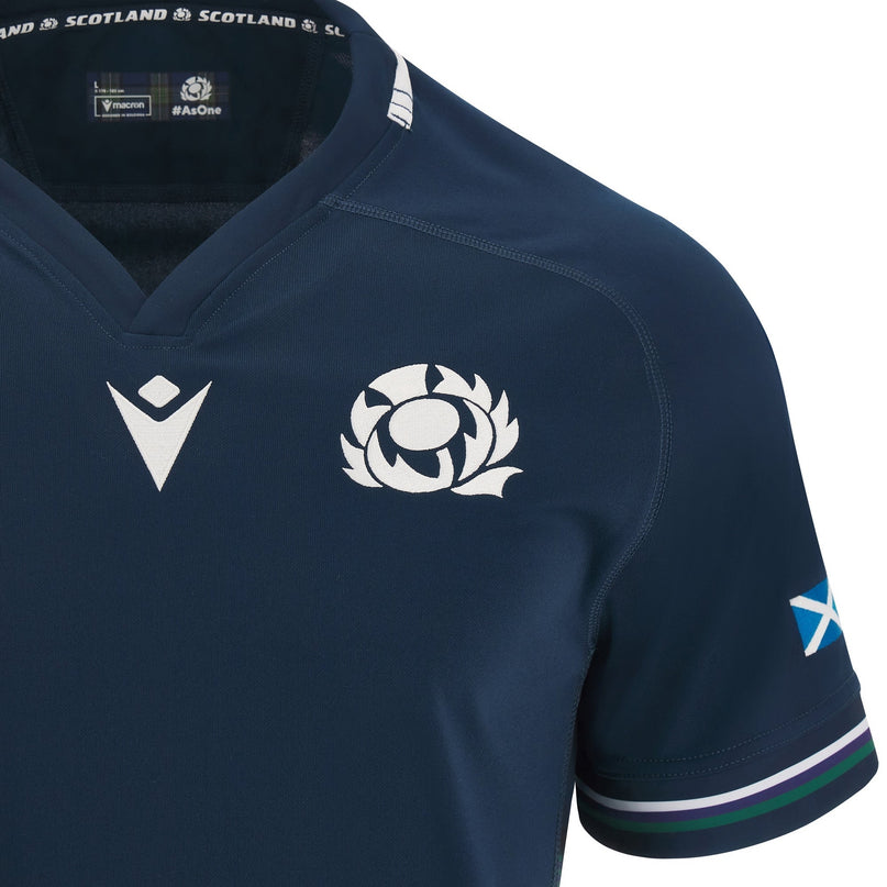 Macron Men's Scotland Rugby World Cup 2023 Home Replica Jersey - Navy |RWC2023 Replica Shirt | SRU Macron RWC2023 | Absolute Rugby