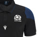 Macron Men's Scotland Rugby World Cup 2023 Travel Polo - Black/Blue |Polo | SRU Macron RWC2023 | Absolute Rugby