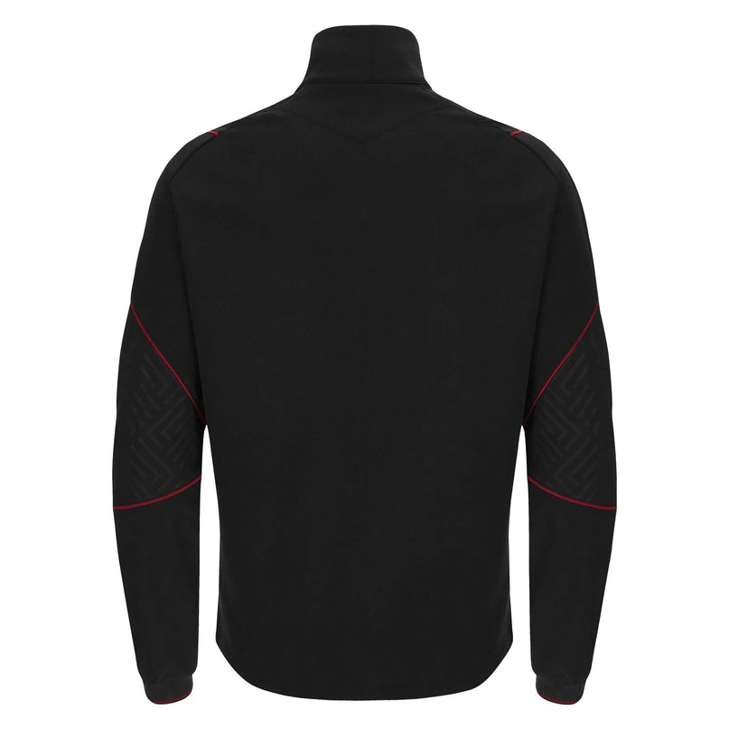 Macron Men's Wales Rugby 3D Travel Fleece 23/24 - Black |Outerwear | WRU Macron 23/24 | Absolute Rugby