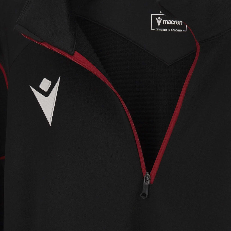 Macron Men's Wales Rugby 3D Travel Fleece 23/24 - Black |Outerwear | WRU Macron 23/24 | Absolute Rugby