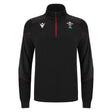 Macron Men's Wales Rugby 3D Travel Fleece 23/24 - Black |Outerwear | WRU Macron 23/24 | Absolute Rugby