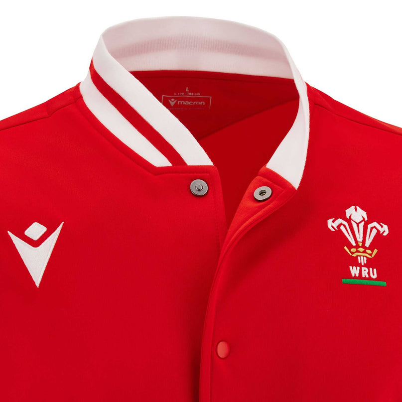 Macron Men's Wales Rugby Anthem Jacket 23/24 - Red |Jacket | WRU Macron 23/24 | Absolute Rugby