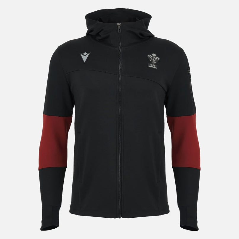 Macron Men's Wales Rugby Athleisure Hooded Jacket | | WRU Macron 23/24 | Absolute Rugby