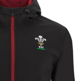 Macron Men's Wales Rugby Softshell Jacket 23/24 - Black |Jacket | WRU Macron 23/24 | Absolute Rugby