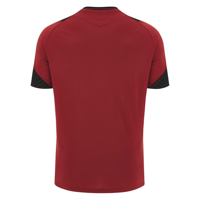 Macron Men's Wales Rugby Training Poly T-Shirt 23/24 - Red |T-Shirt | WRU Macron 23/24 | Absolute Rugby