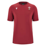 Macron Men's Wales Rugby Travel T-Shirt 23/24 - Red |T-Shirt | WRU Macron 23/24 | Absolute Rugby