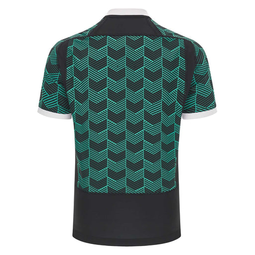 Macron Men's Wales Rugby World Cup 2023 Training Jersey - Black/Turquoise |Training Jersey | WRU Macron RWC 2023 | Absolute Rugby