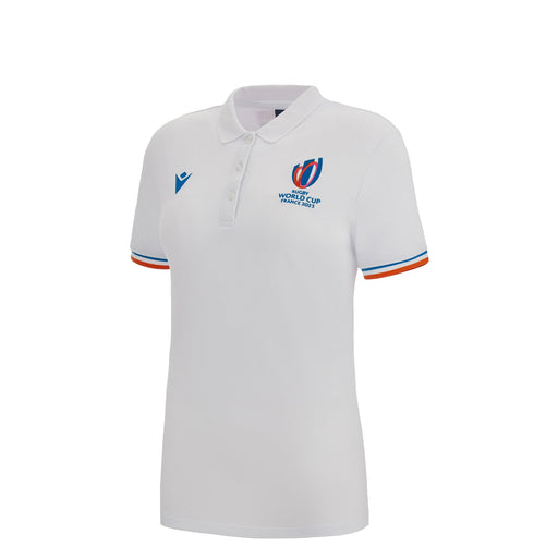 Macron RWC 2023 Women's Logo Polo - White |Women's Polo Shirt | Macron RWC 2023 | Absolute Rugby