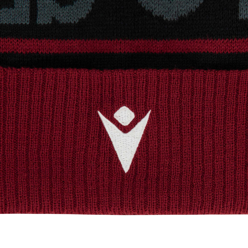 Macron Wales Rugby Bobble Beanie 23/24 - Black |Beanie | WRU Macron 23/24 | Absolute Rugby