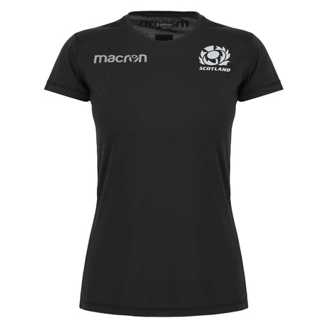Macron Women's Scotland Rugby Training T-Shirt 23/24 - Black |Women's T-Shirt | SRU Macron 23/24 | Absolute Rugby