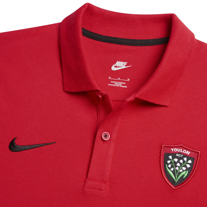 Nike Men's RC Toulon Heritage Pique Polo 23/24 - Red |Polo Shirt | Nike Toulon | Absolute Rugby