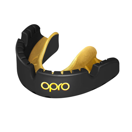 Opro Self Fit Adult Braces + Strap Mouthguard - Black / Gold |Mouthguard | Opro | Absolute Rugby