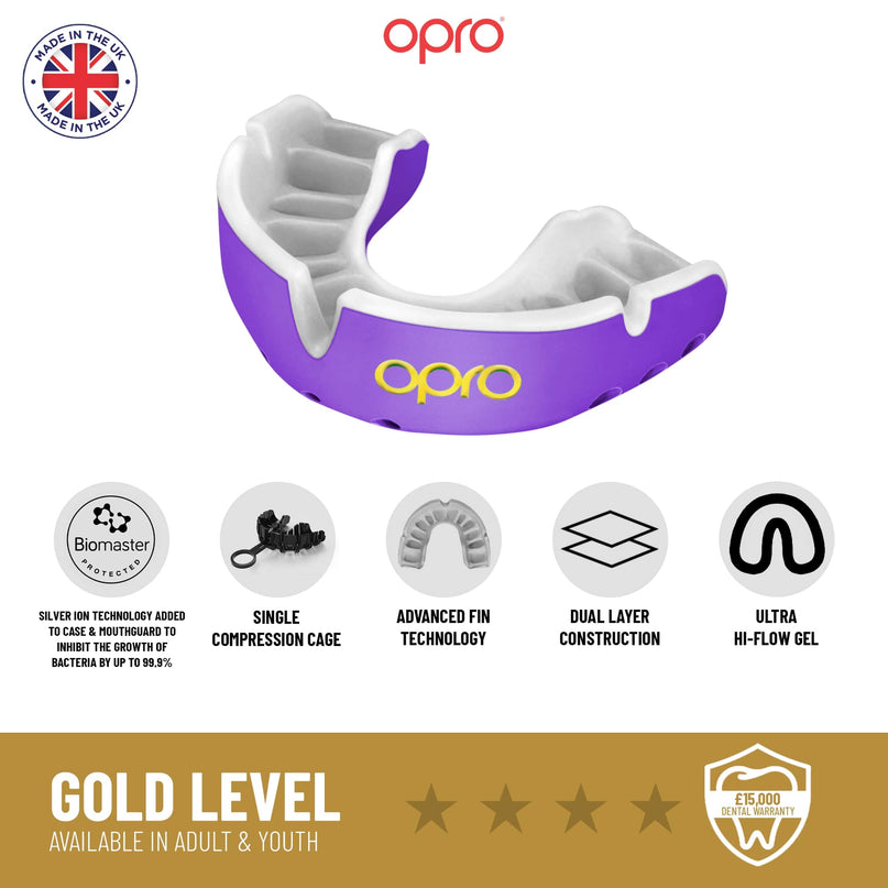 OPRO Self - Fit Adult Gold Mouthguard -England RFU |Mouthguard | Opro | Absolute Rugby