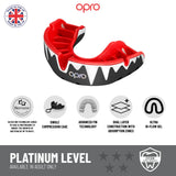 OPRO Self - Fit Adult Platinum Mouthguard - Black/ White / Red |Mouthguard | Opro | Absolute Rugby