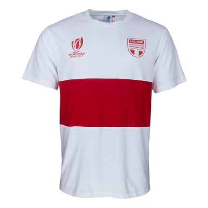Rugby World Cup 2023 England Stripe T-Shirt - White |T-Shirt | RWC 2023 Supporter Collection | Absolute Rugby