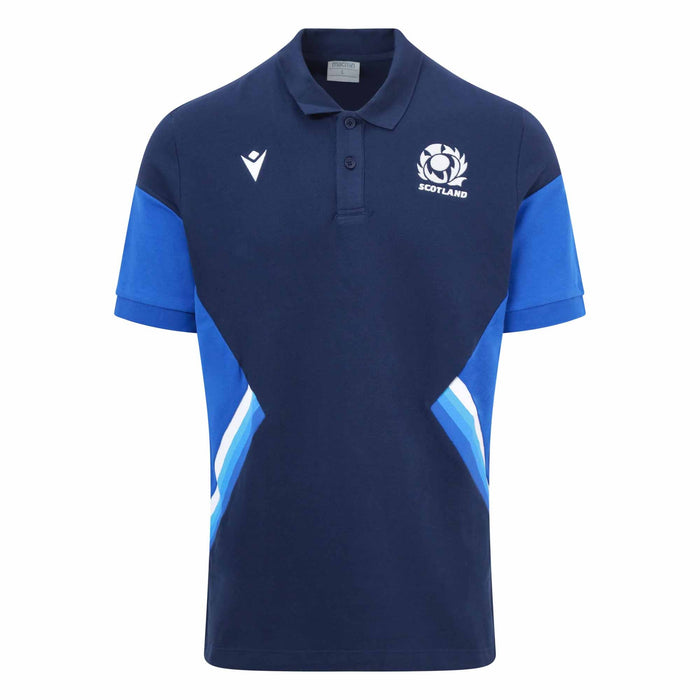 Scotland Rugby Travel Polo Shirt 22/23 - Navy |Polo Shirt | Macron SRU | Absolute Rugby