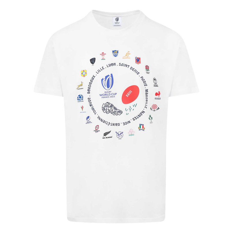 T-Shirt 20 Unions, Coupe du Monde de Rugby 2023 - Blanc |T-Shirt | 20 Unions | Absolute Rugby