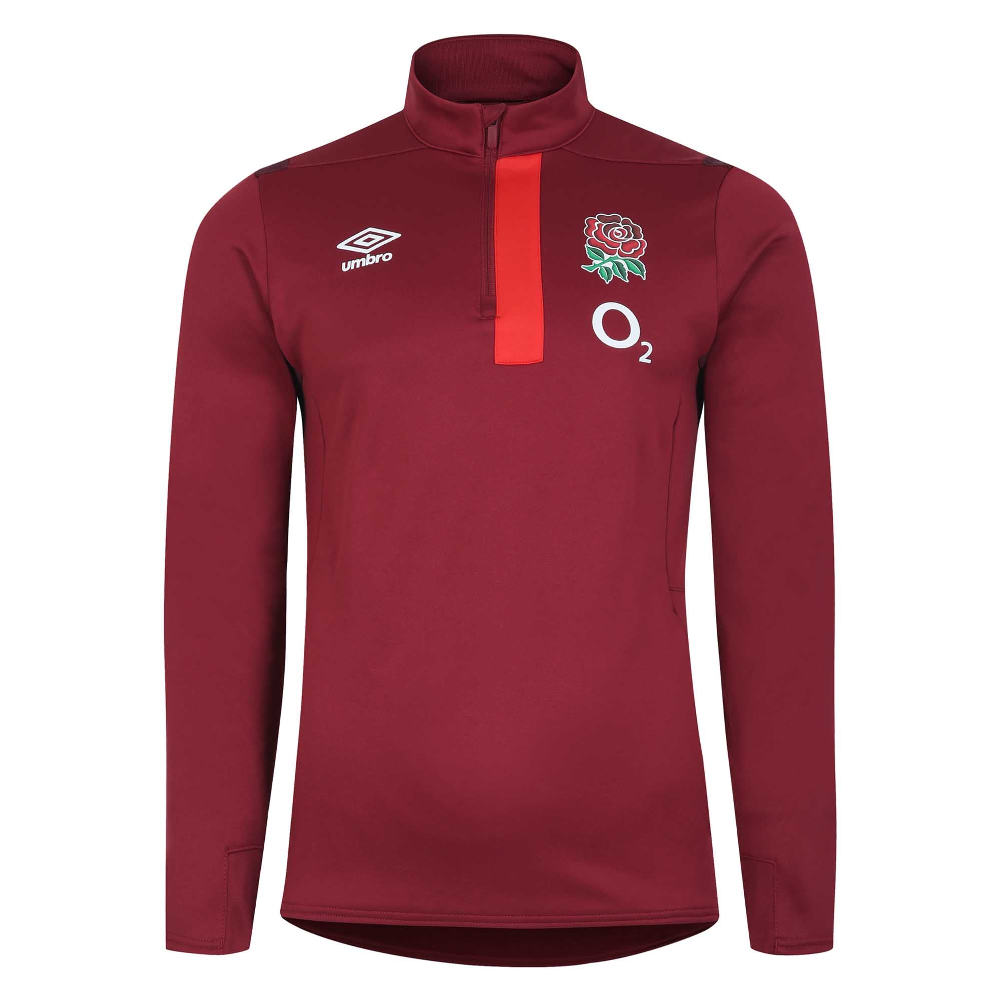 Umbro Men's England Rugby 1/2 Zip Fleece 23/24 - Red