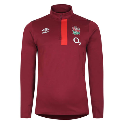 Umbro Men's England Rugby 1/2 Zip Fleece 23/24 - Red |Outerwear | Umbro RFU | Absolute Rugby