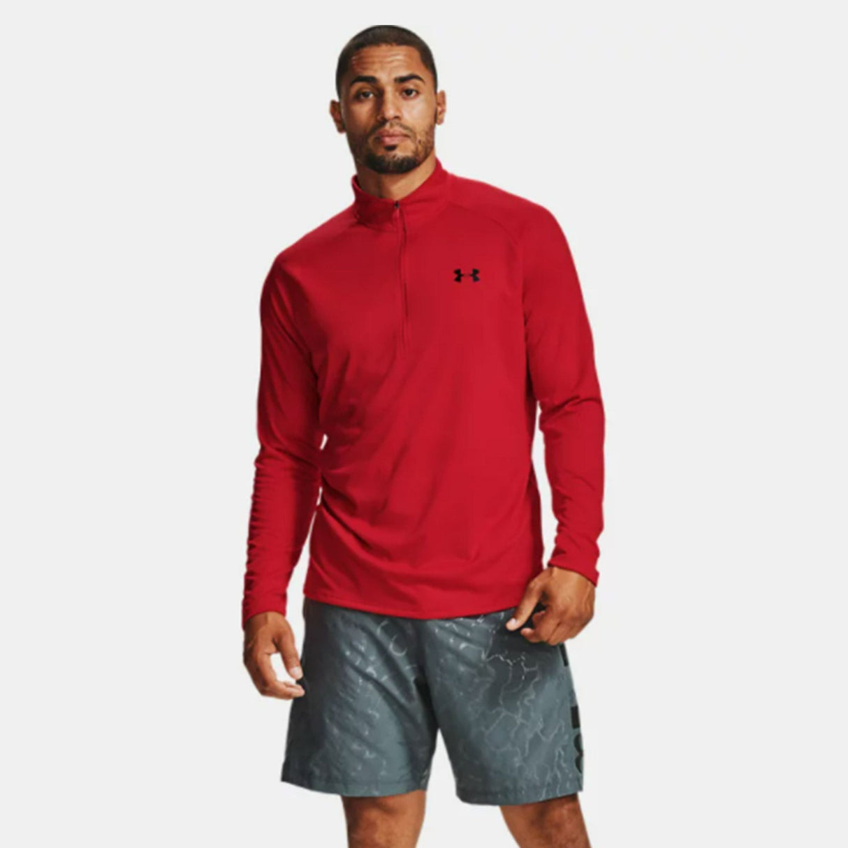 Under Armour Tech 1/2 Zip Top - Red |T-Shirt | Under Armour | Absolute Rugby