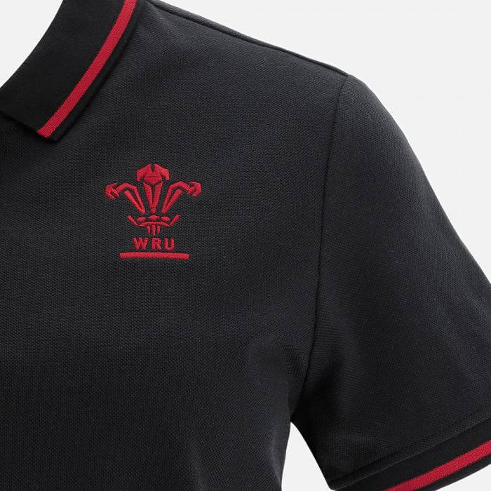 Wales Rugby Womens Travel Polo 21/22 |Womens Polo Shirt | Macron WRU | Absolute Rugby