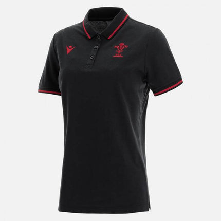 Wales Rugby Womens Travel Polo 21/22 |Womens Polo Shirt | Macron WRU | Absolute Rugby